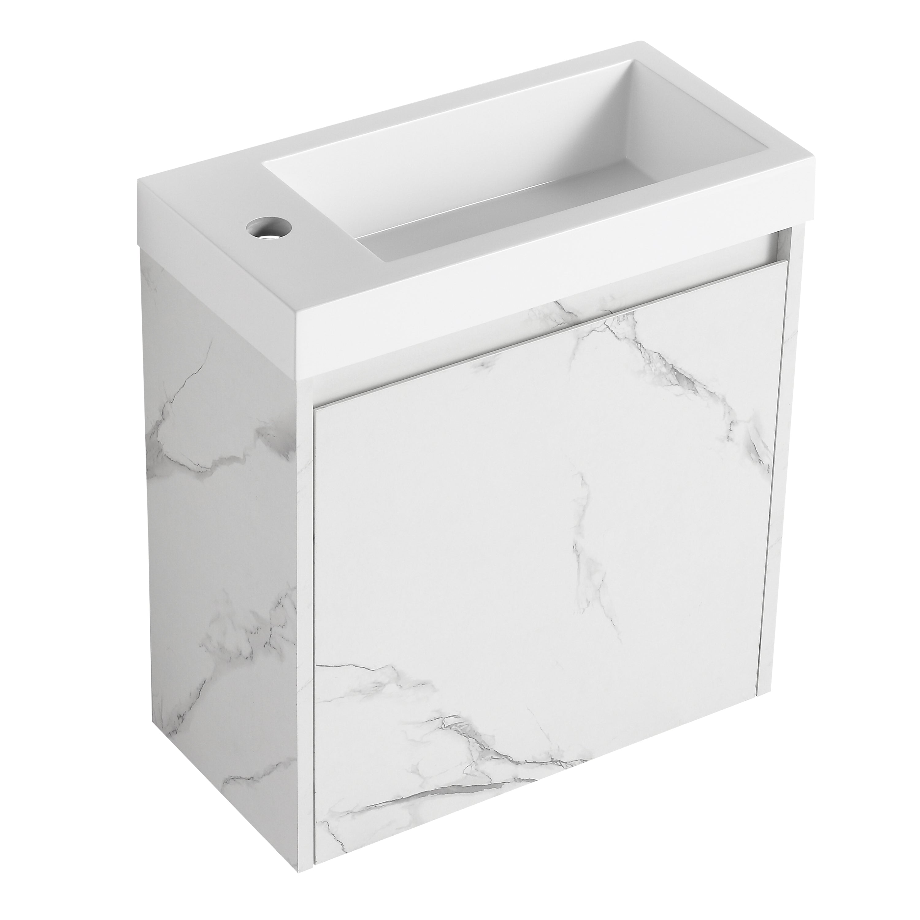 20'' Floating Wall-Mounted Bathroom Vanity with Resin Sink & Soft-Close Cabinet Door