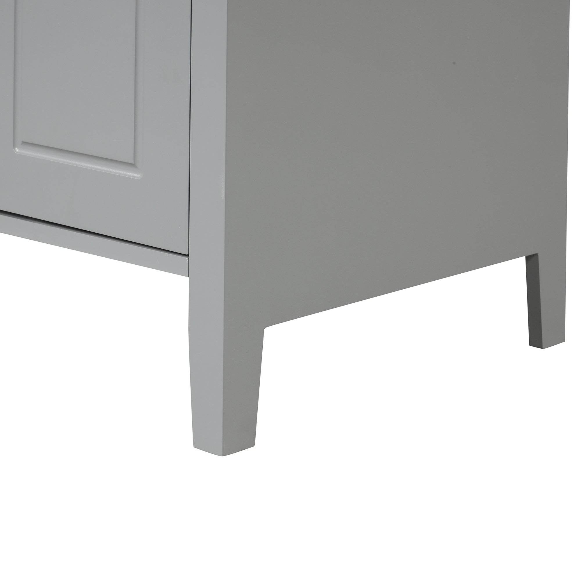 24" Bathroom Vanity with Sink, Bathroom Vanity Cabinet with Two Drawers and Door, Adjustable Shelf, Solid Wood and MDF, Grey