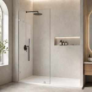 30-32 x 72 in Frameless Fixed Shower Panel - 30 x 72 in / Brushed Chrome view 1