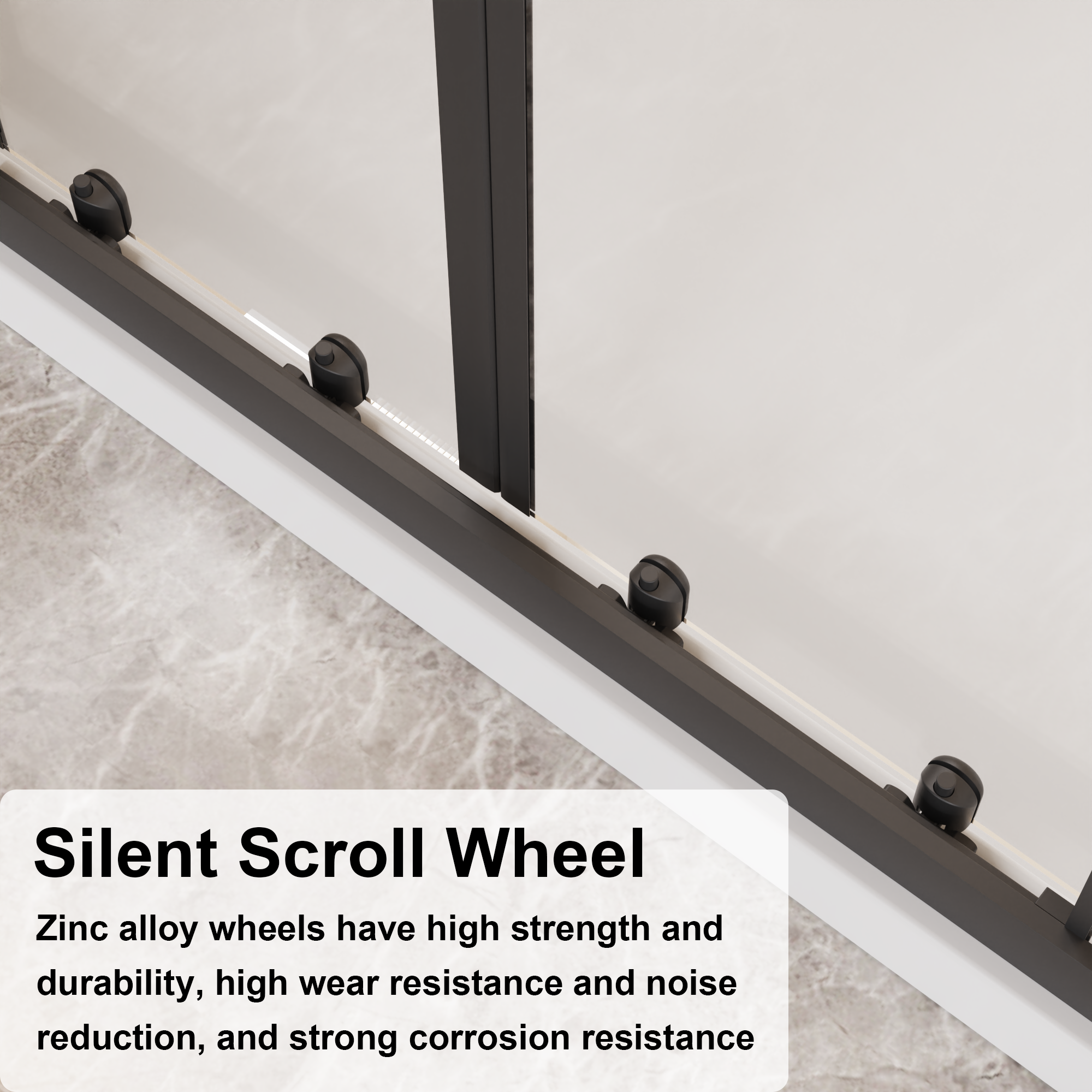 48 x 72 in 4-Panel Center-Opening Shower Door - 48 x 72 in / Chrome view 4