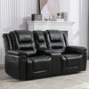 2 Seater Home Theater Recliner Manual Recliner Chair with a Storage Box and Two Cup Holders for Living Room,Bedroom, Black(Old Sku:PP302954AAB)