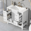 36" Bathroom Vanity with Sink Combo, One Cabinet and Three Drawers, Solid Wood and MDF Board, White