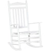 Outsunny Traditional Wooden High-Back Rocking Chair for Porch, Indoor/Outdoor, White