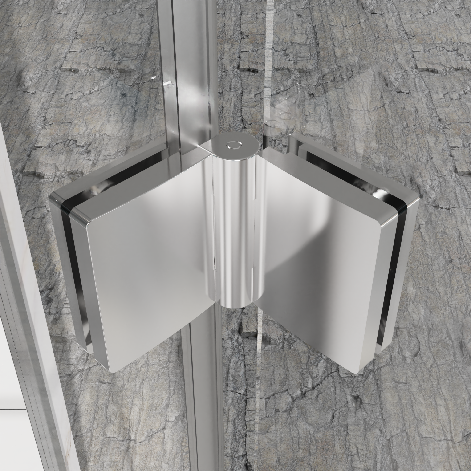 32-36 x 72 in Frameless Bifold Pivot Shower Door - 32 x 72 in / Chrome view 6