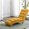 Fabric chaise lounge recliner with fixed back, side angle view
