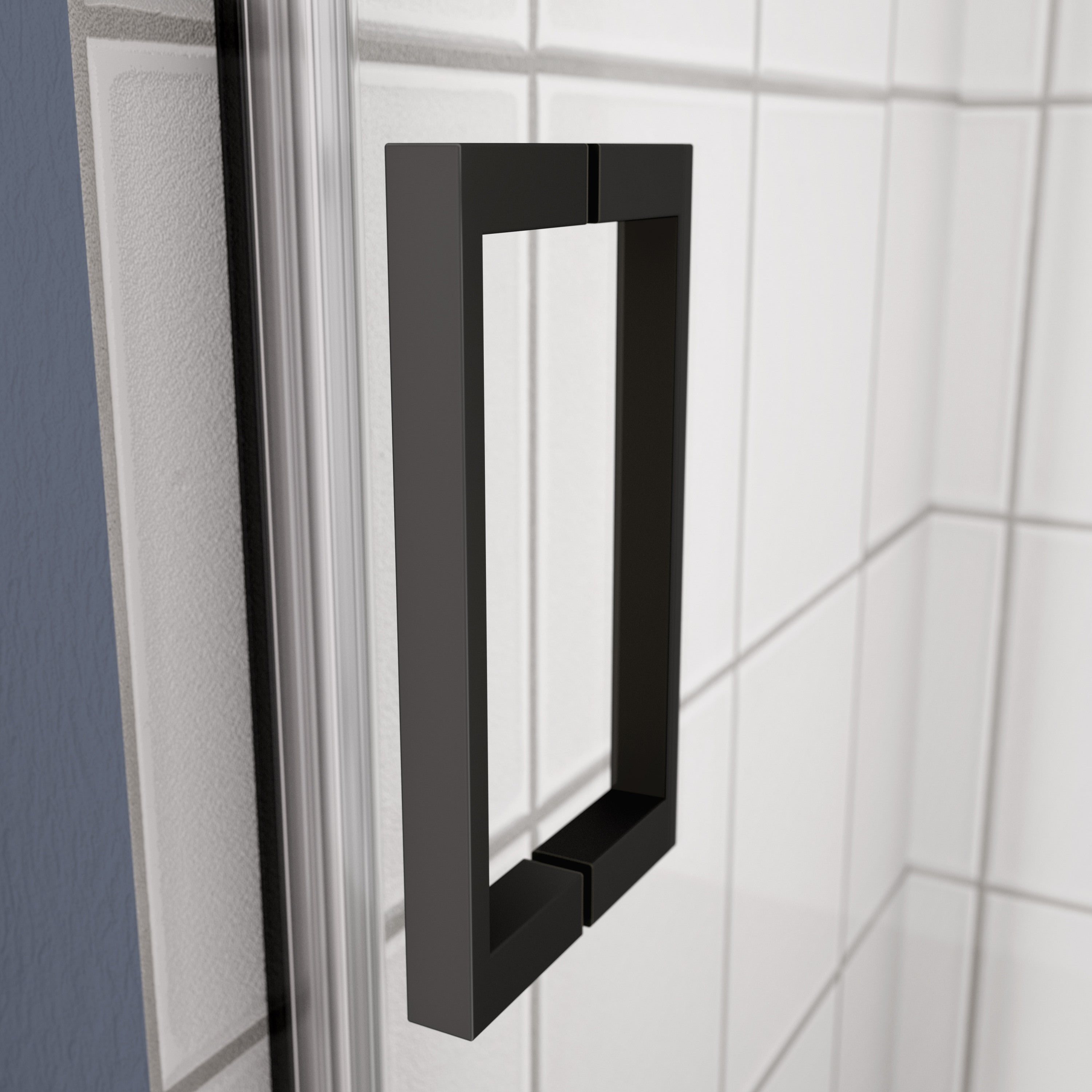 60"W x 74"H Glass shower door, sliding door, with 5/16" tempered glass and Matted Black  finish