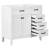 36" Bathroom Vanity without Sink, Cabinet Base Only, Bathroom Cabinet with Drawers, Solid Frame and MDF Board, White