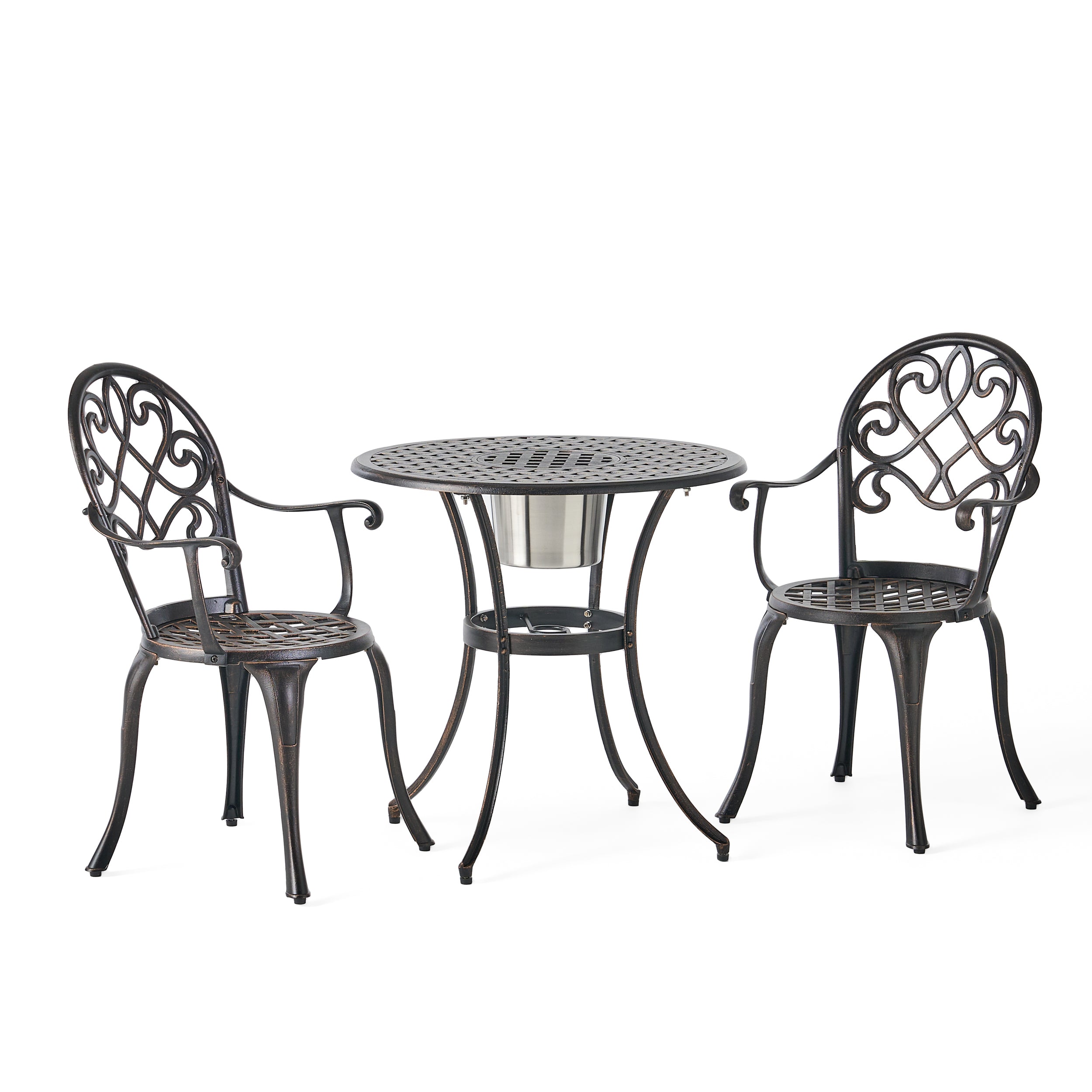 CAMDEN 3PC CAST BISTRO SET W ICE BUCKET