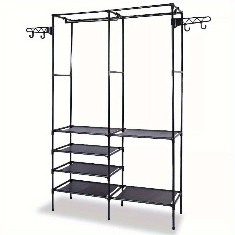 Heavy Duty Clothing Rack Hanging Clothes Freestanding Wardrobe for Clothing and Shoes