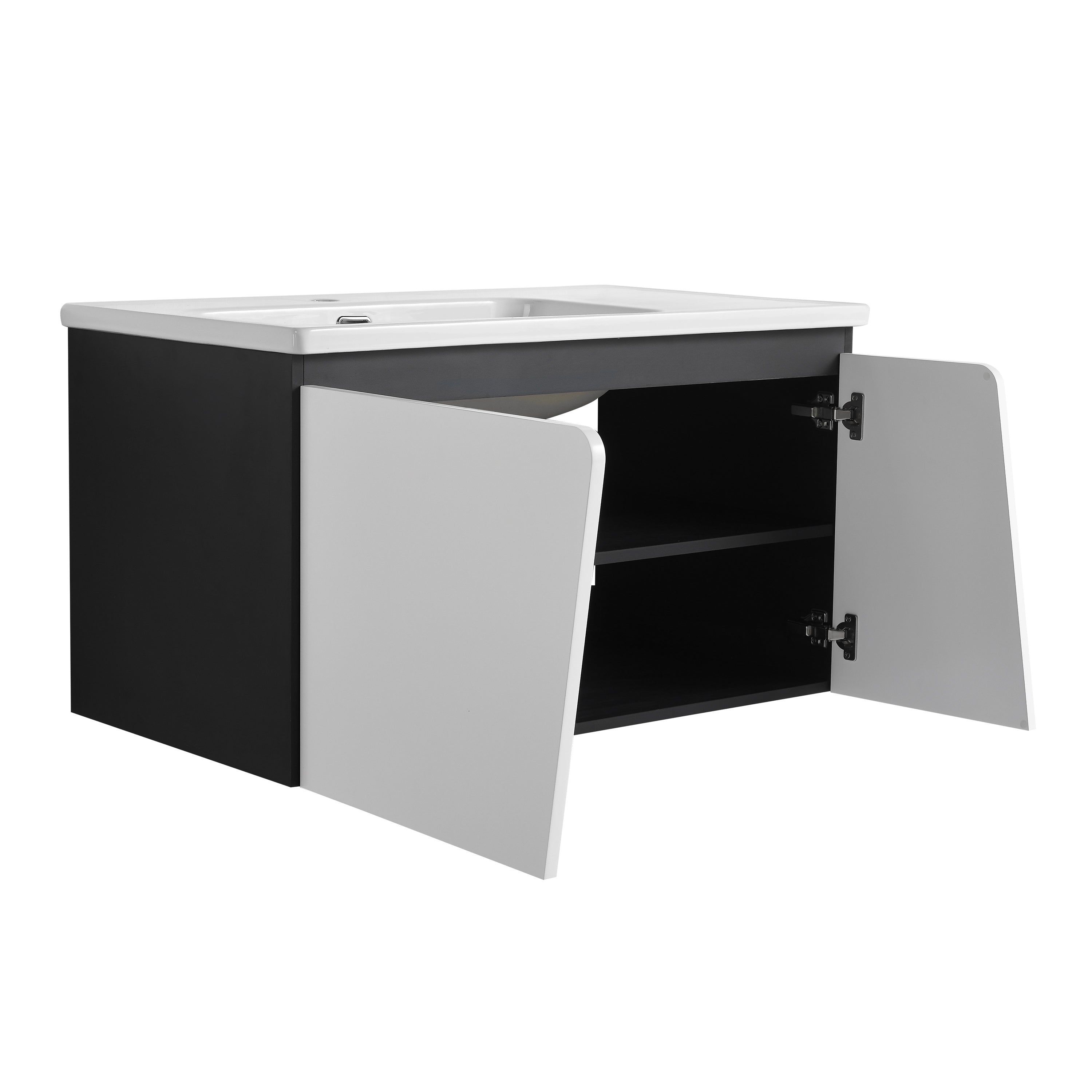 36'' Floating Wall-Mounted Bathroom Vanity With Ceramic Basin & Soft-Close Cabinet Door