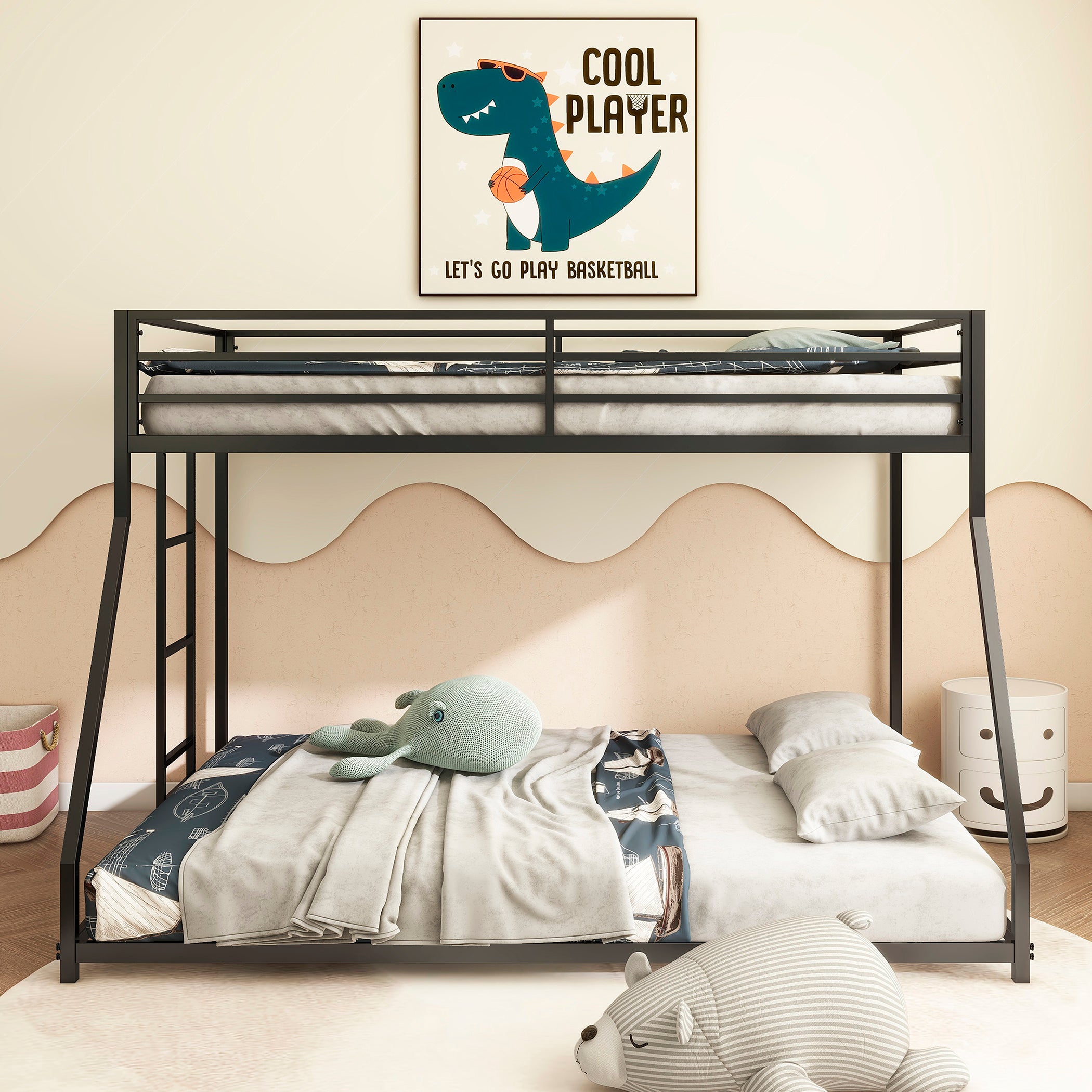 Same as original B083124171 Adam Sturdy Twin over Full Metal Bunk Black for Kids and Adult, Low Profile and Easy Climbing with Stable Ladder