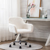 HengMing Faux Fur Home Office Chair,Fluffy Fuzzy Comfortable Makeup Vanity Chair ,Swivel Desk Chair Height Adjustable Dressing Chair for Bedroom