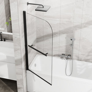 31 x 55 in Frameless Bathtub Screen - Matte Black view 1