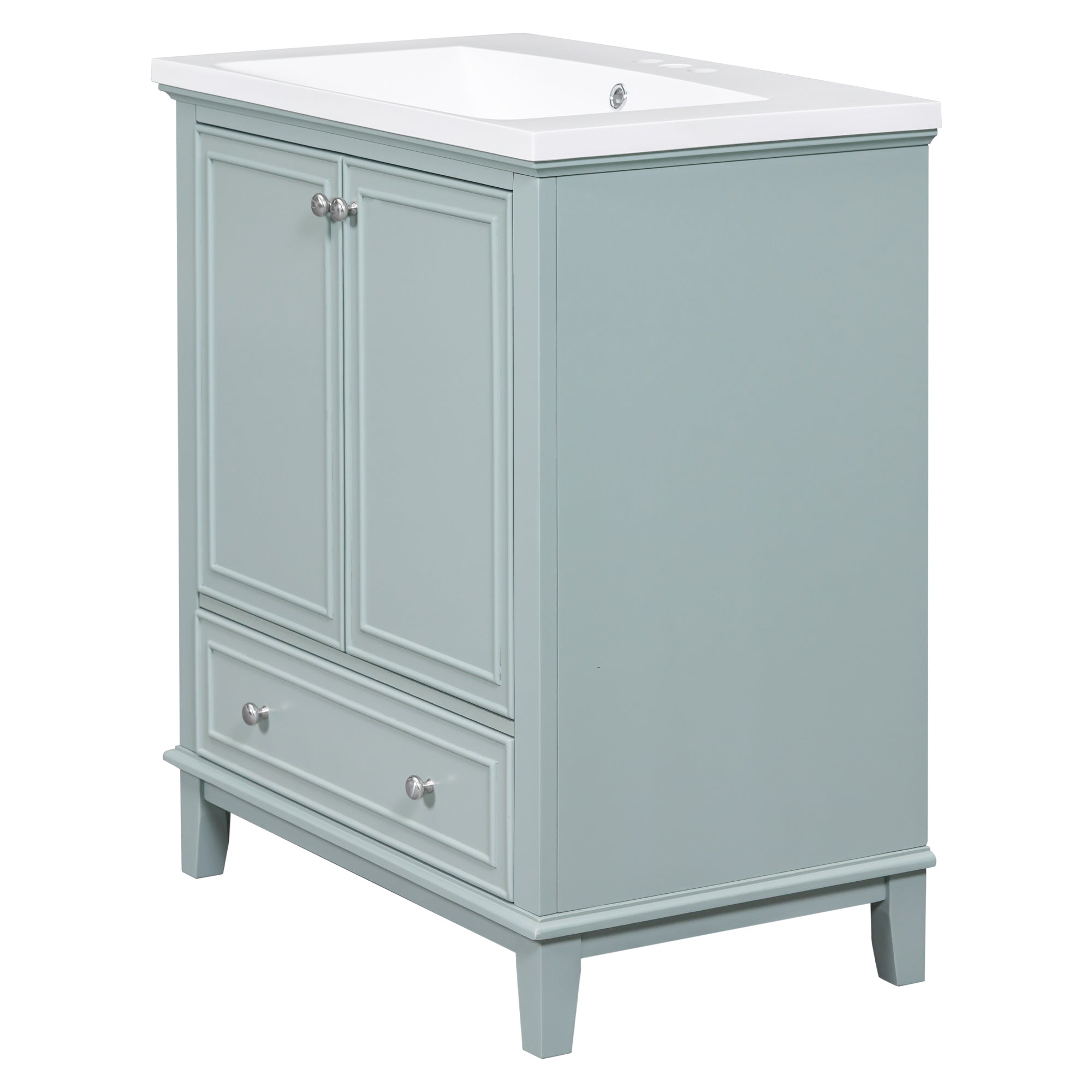 30" Bathroom Vanity with Sink Combo, Multi-functional Bathroom Cabinet with Doors and Drawer, Solid Frame and MDF Board, Green (Old Sku:SY999606AAC)