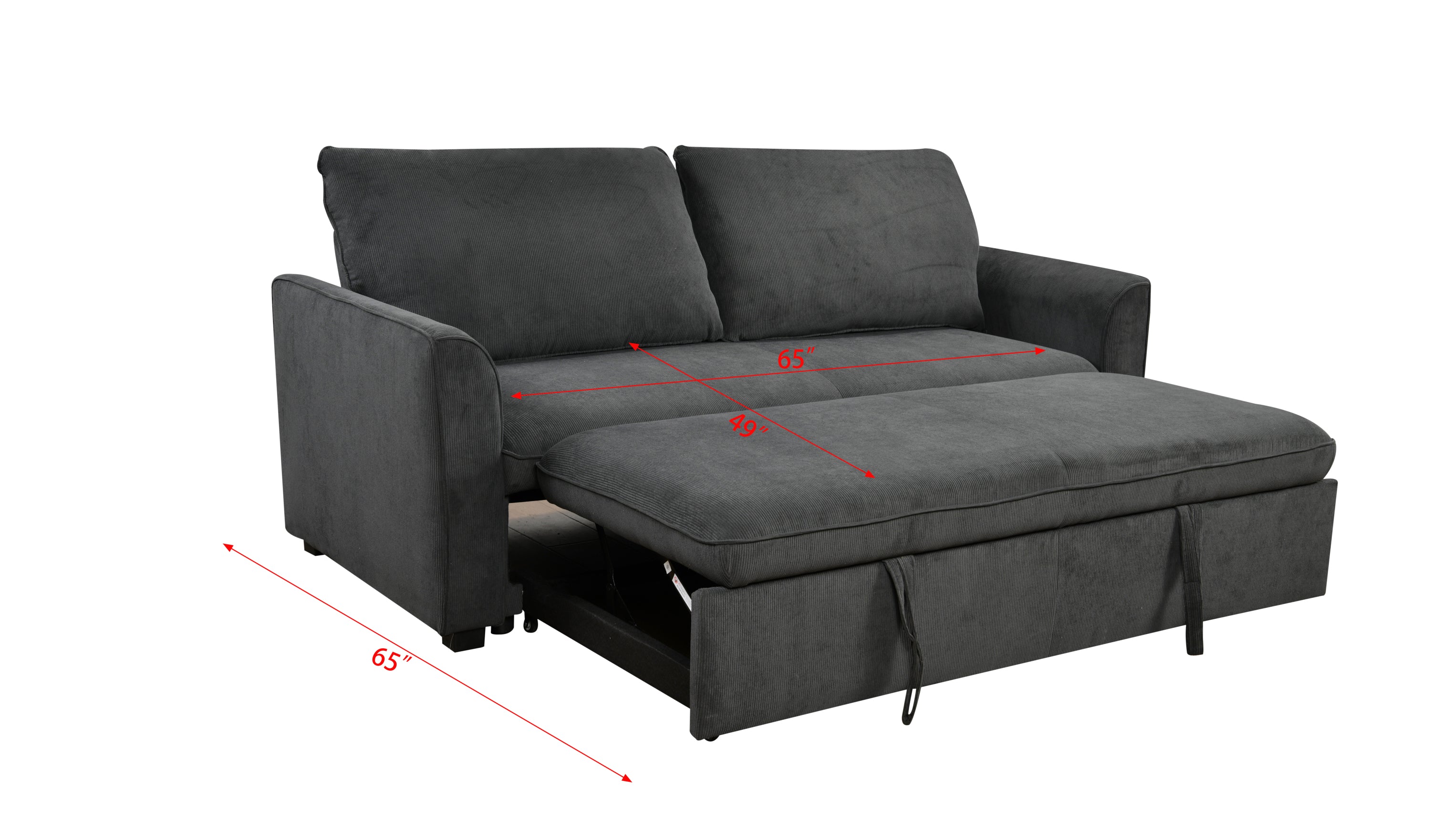 78 Inch 3 in 1 Convertible Sleeper Sofa Bed, Modern Fabric Loveseat Futon Sofa Couch w/Pullout Bed, Small Love Seat Lounge Sofa w/Reclining Backrest, Furniture for Living Room, Dark Gray