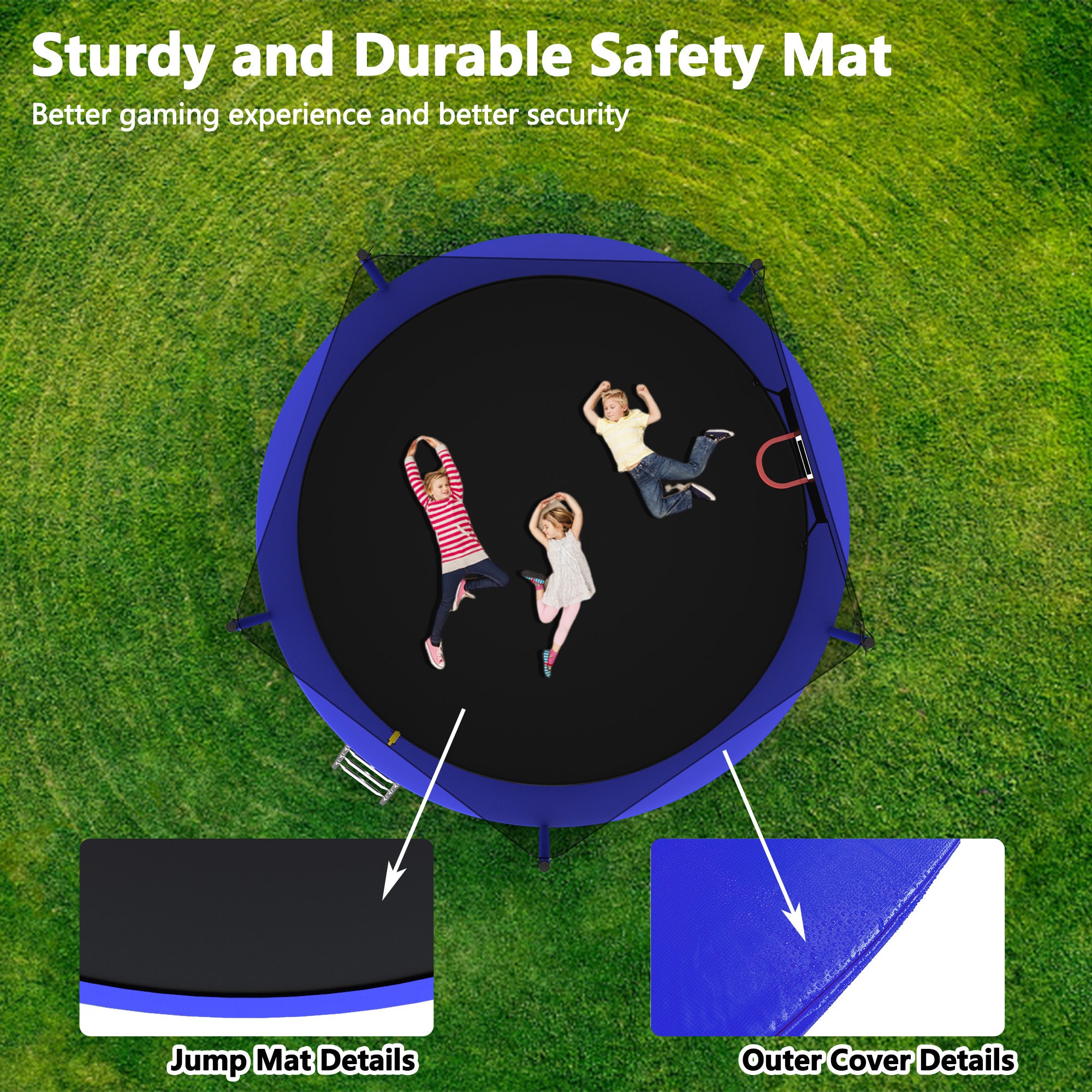 14FT Trampoline ,Sports Fitness Trampolines with Enclosure Net, Recreational Trampolines for Outdoor Indoor