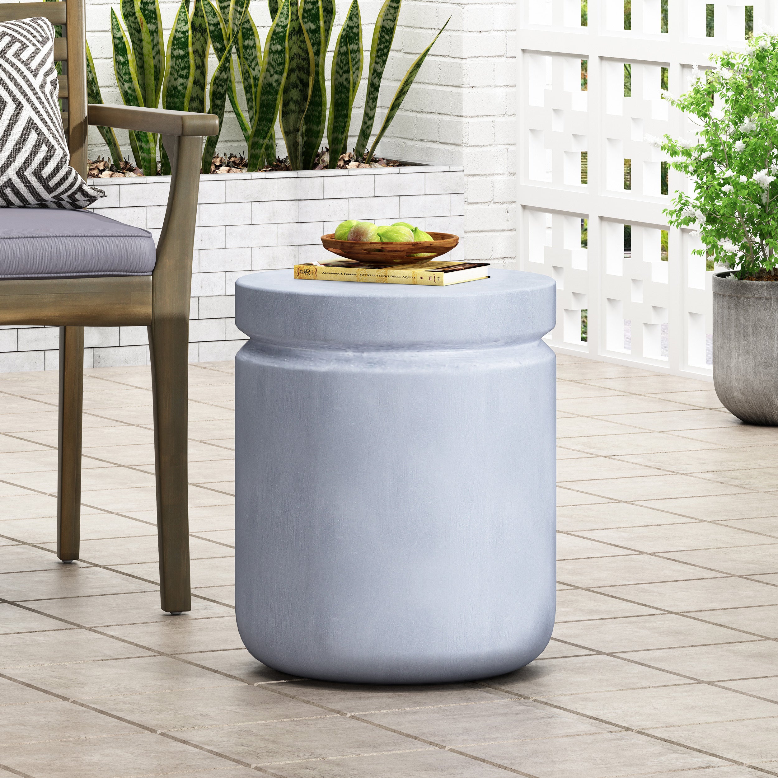 Outdoor Concrete End Table