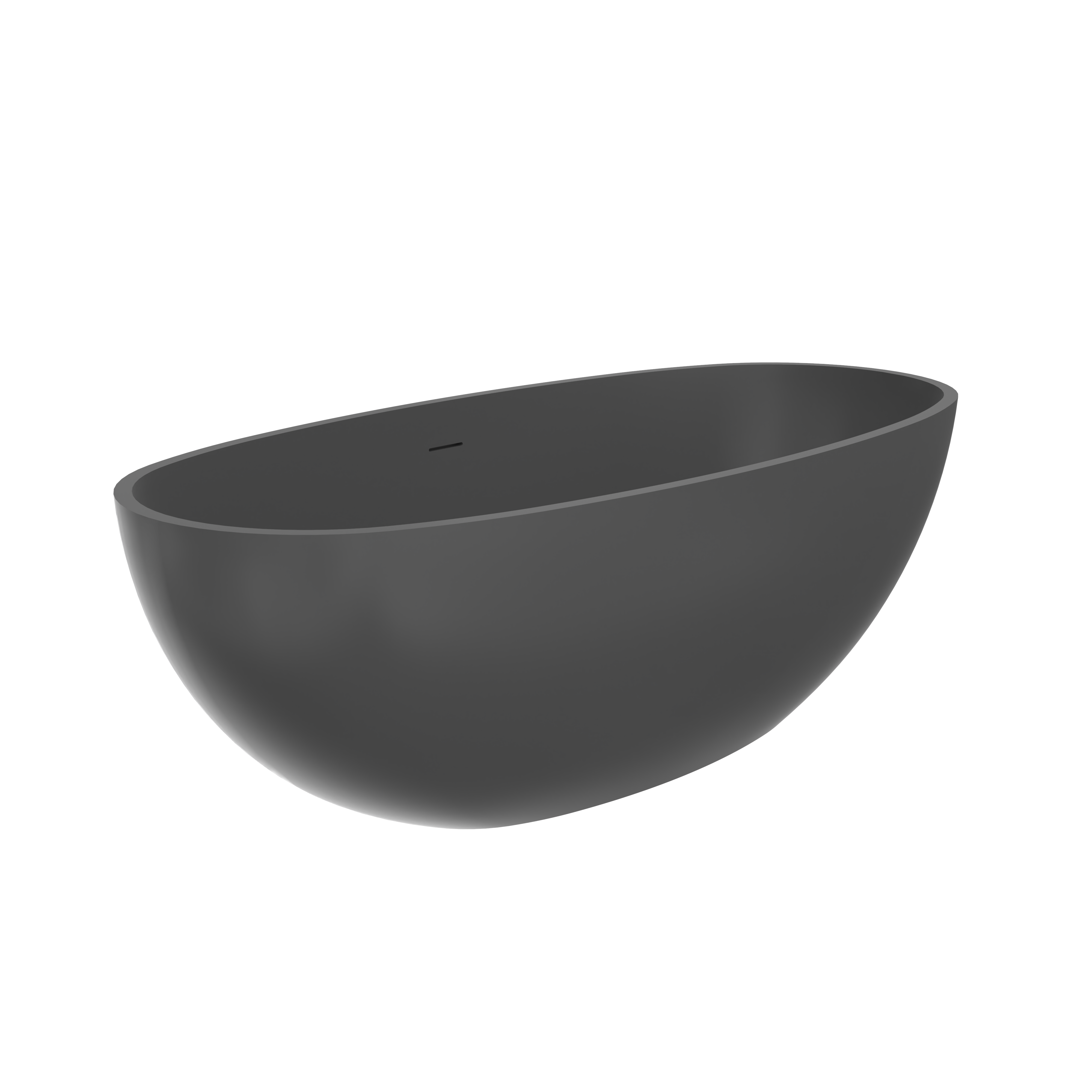 Freestanding solid surface soaking bathtub 65.2 inch white drain detail