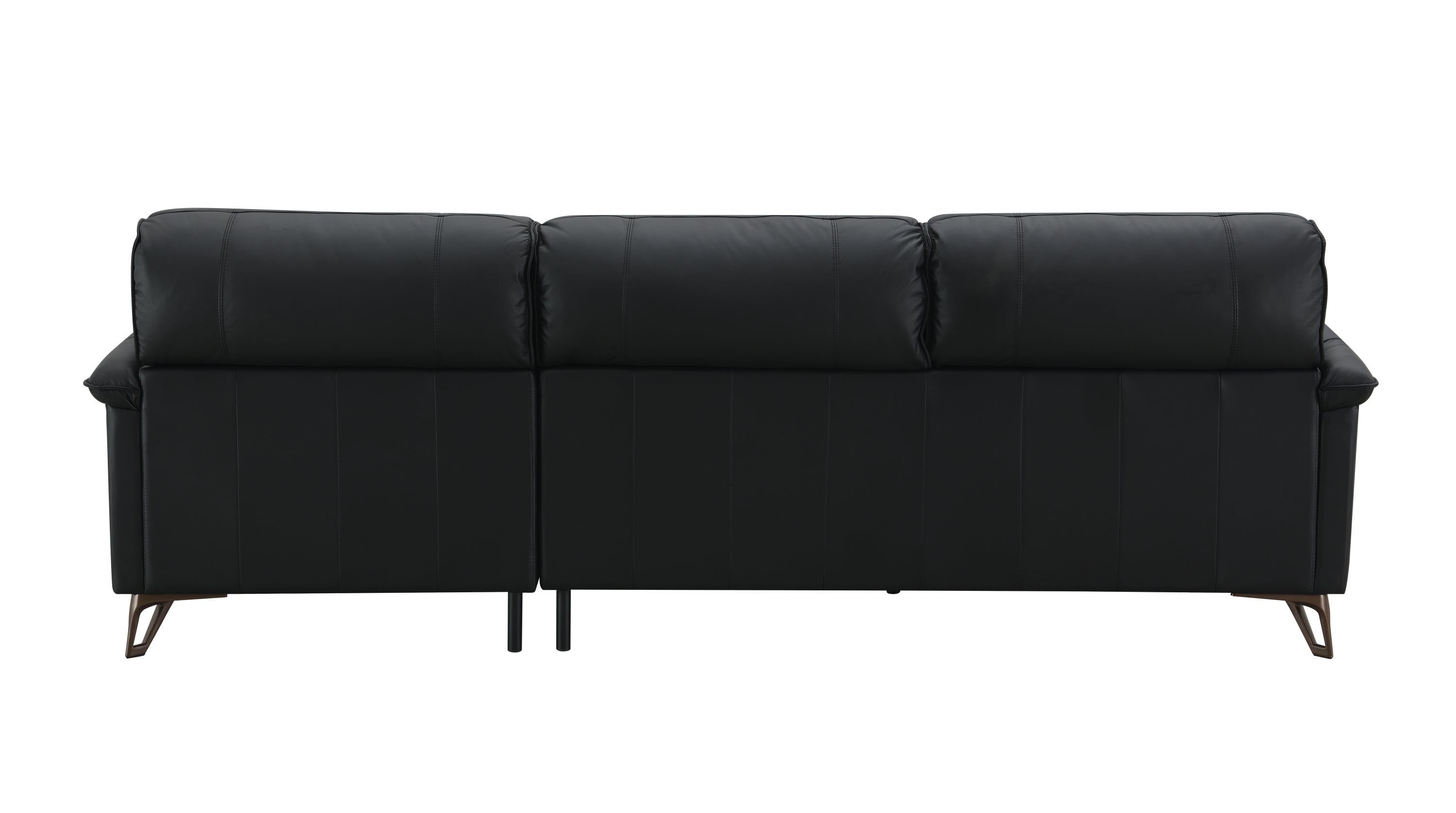 Eilene Black Top Grain Leather Sofa