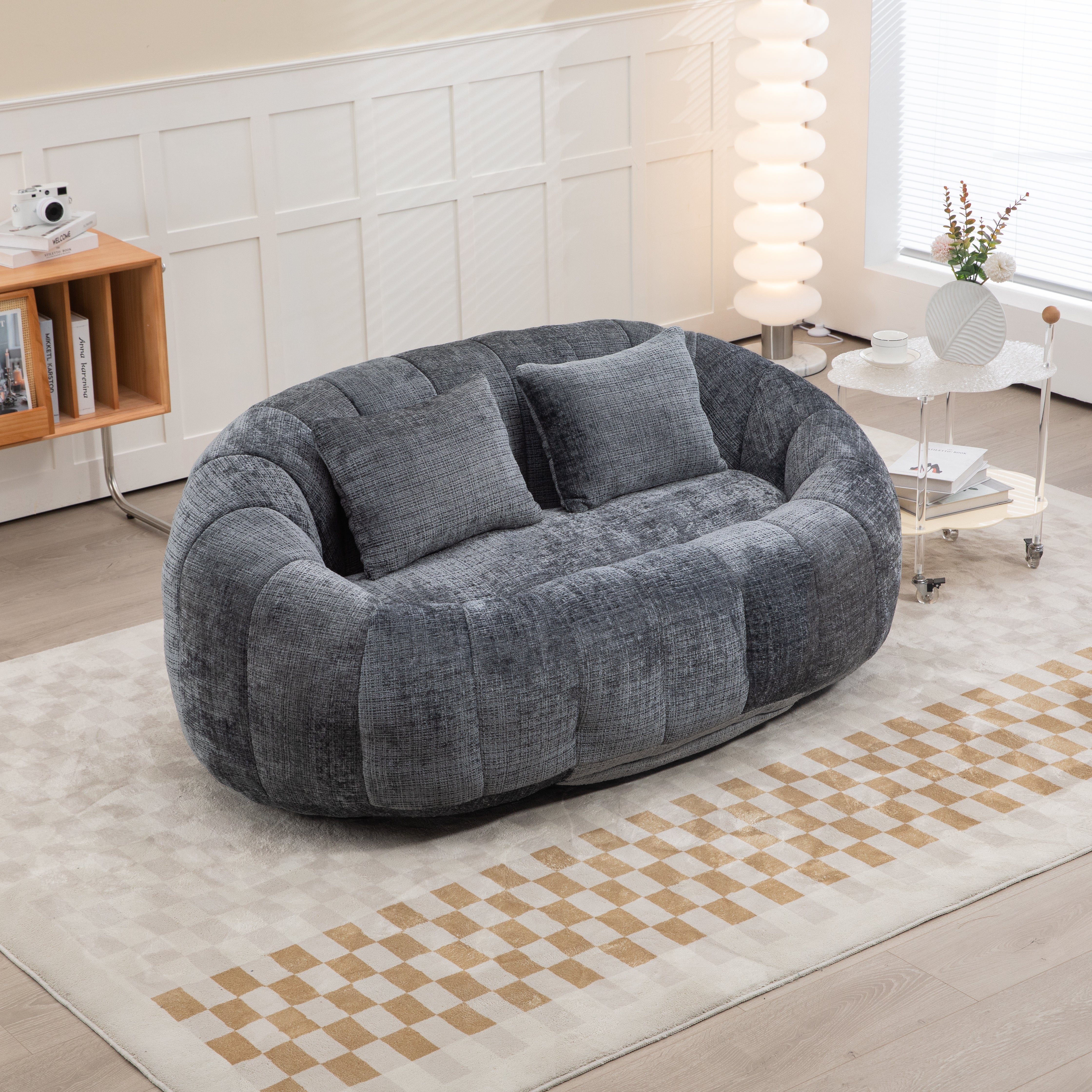 COOLMORE Bean Bag sofa Lazy Sofa Durable Comfort Lounger High Back Bean Bag Chair Couch for Adults and Kids, Indoor & Outdoor, Accent Floor Soft Lounge Chair  (Gray chenille)