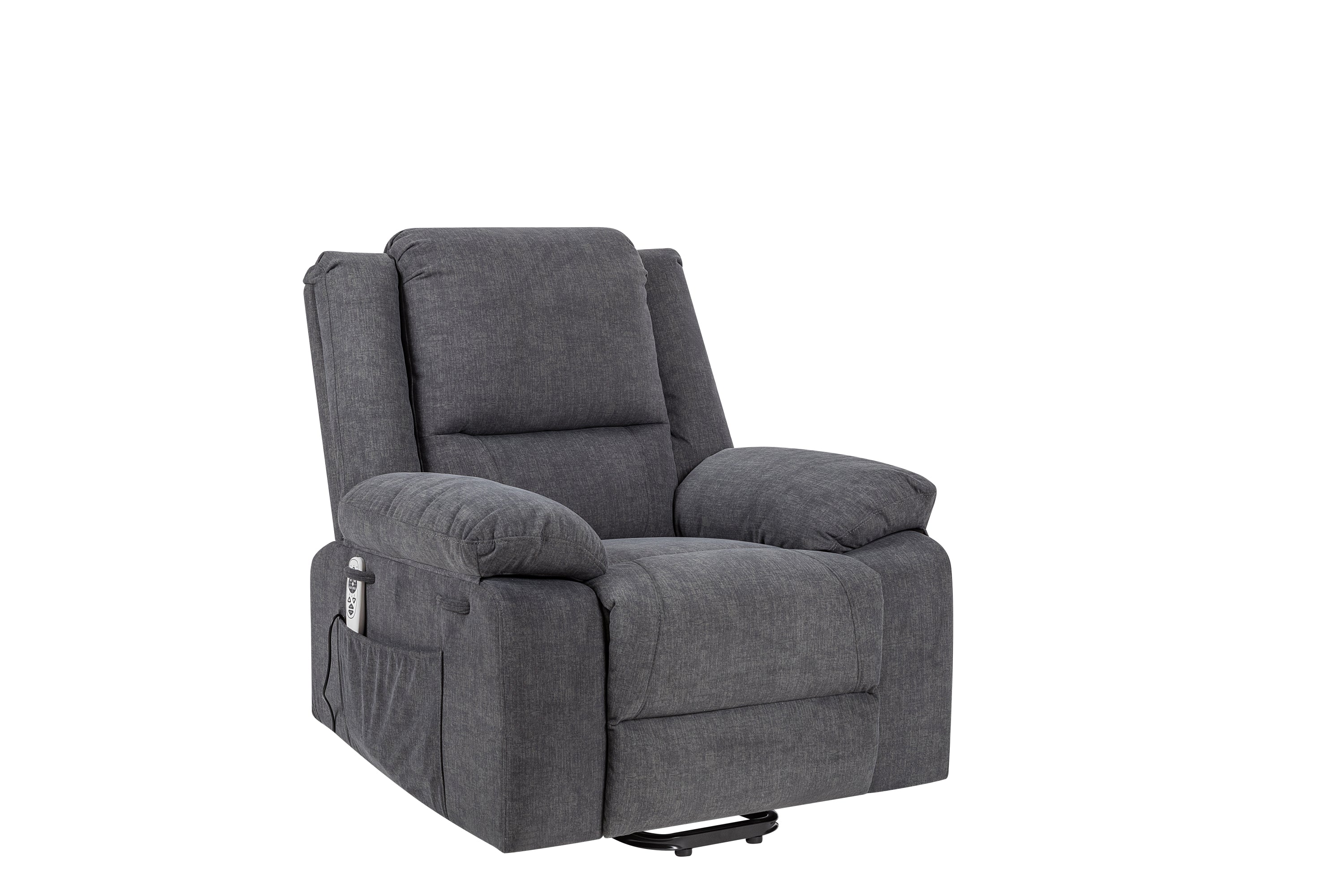 Electric Power Recliner Chair With Massage For Elderly ,Remote Control Multi-function Lifting, Timing, Cushion Heating Chair With Side Pocket Dark Grey