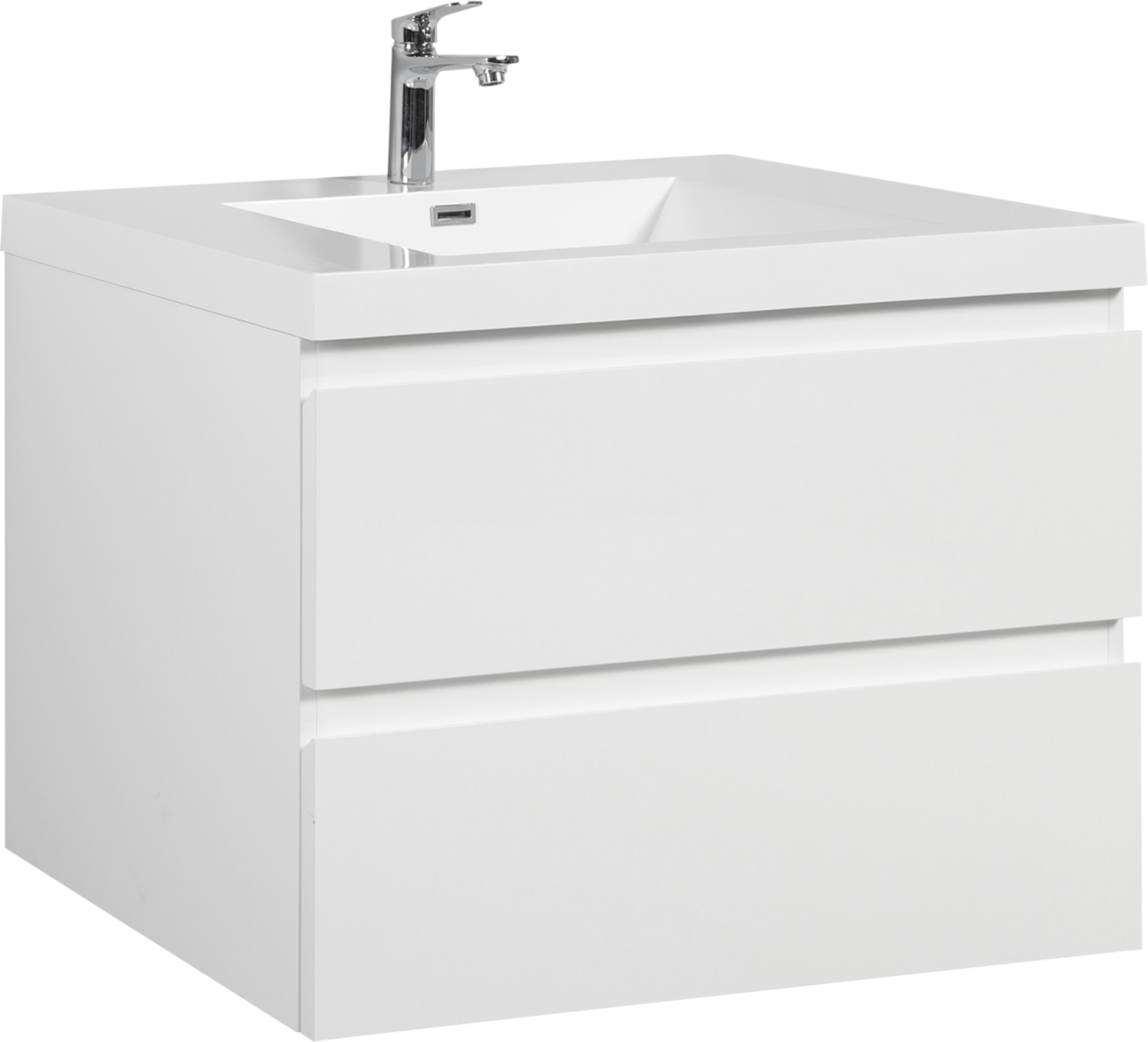 36" Floating Bathroom Vanity with Sink, Modern Wall-Mounted Bathroom Storage Vanity Cabinet with Resin Top Basin and Soft Close Drawers, Glossy White 24V11-36GW