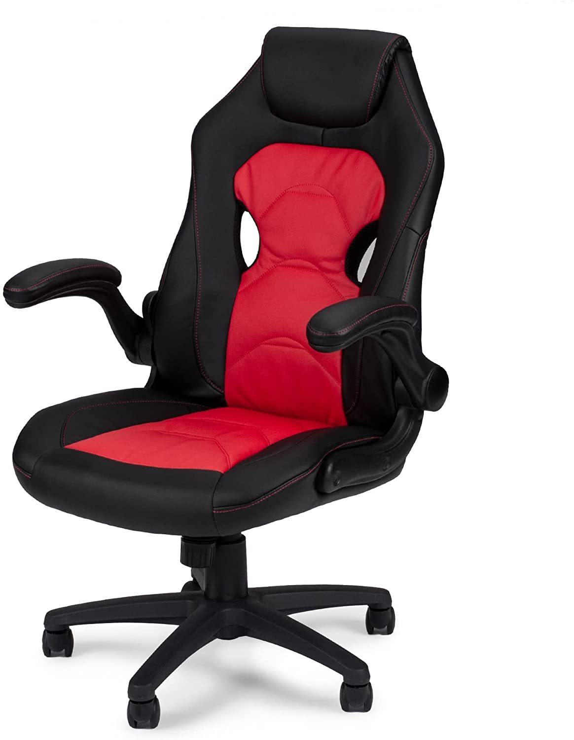 Office Chair Upholstered 1pc Comfort Chair Relax Gaming Office Chair Work Black And Red Color