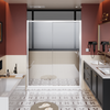 Single sliding shower door 60 x 72 in chrome finish front view
