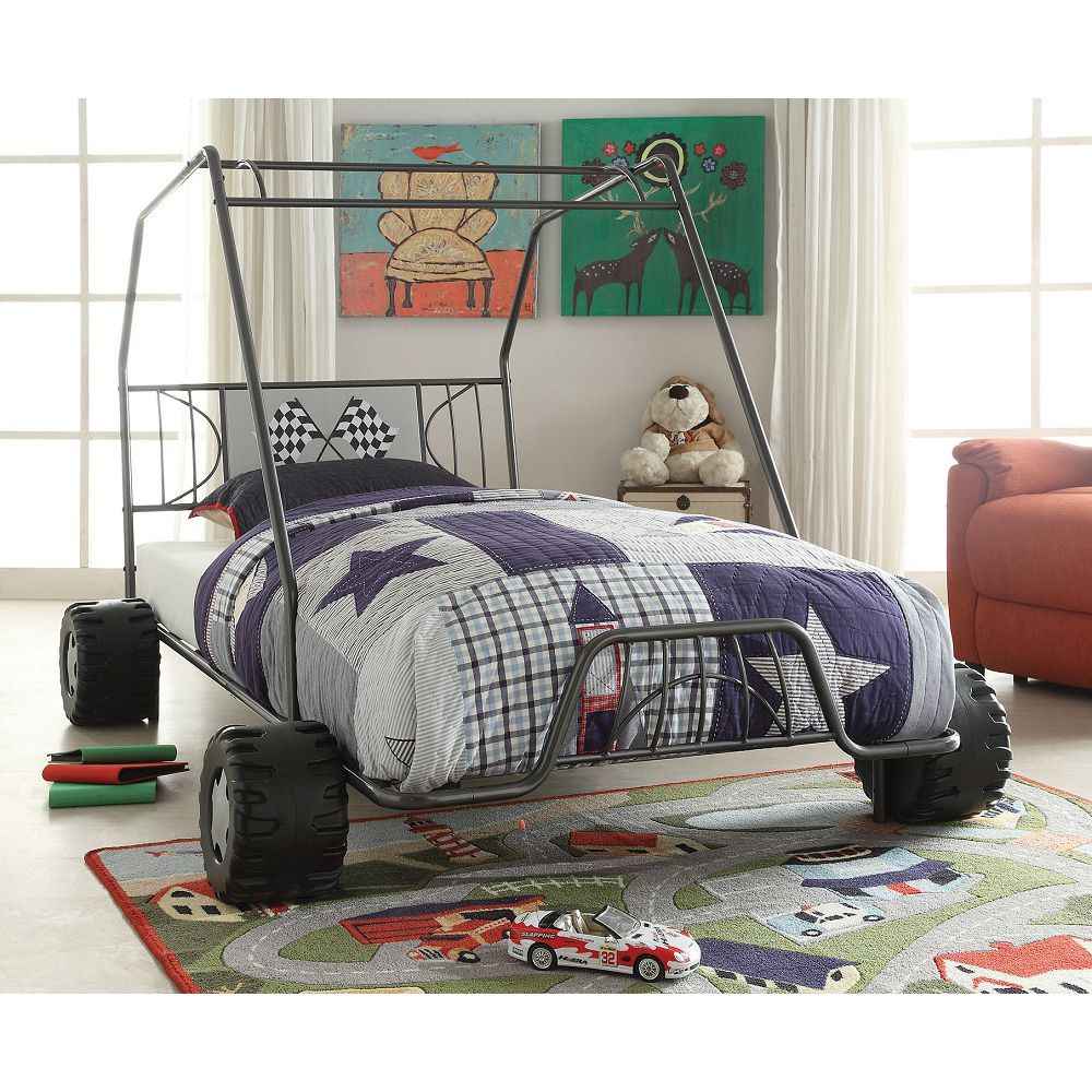 ACME Xander Twin Bed in Gunmetal Go Kart 37640T