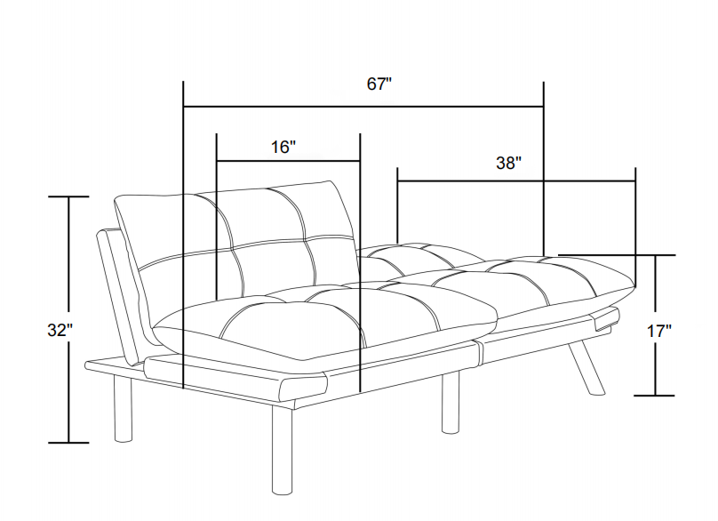 Navy Blue Convertible Folding Modern sofa Bed