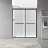 56"-60"W x 70"H Framed Shower Door, Bathroom Double Sliding Shower Door, 1/4" (6mm) Clear Tempered Glass, Bypass Glass Door, Matte Black Finish
