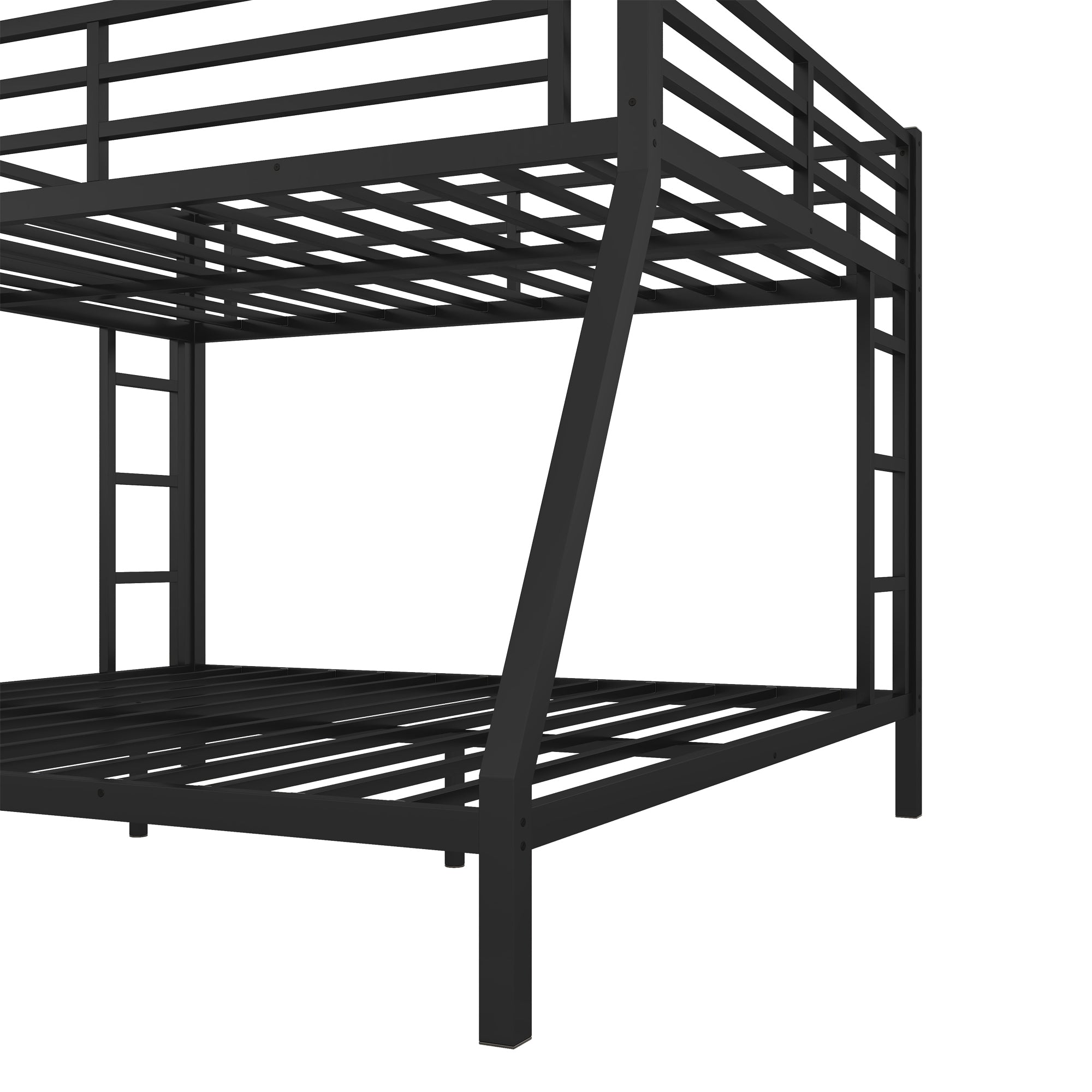 Metal Queen over King Bunk Bed for Teens and Adults,Space-Saving/Noise Reduced/No Box Spring Needed, Black