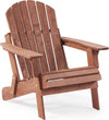 Oversize Wooden Outdoor Folding Adirondack Chair with Pre-Assembled BackRest & SeatBoard, Wood Patio Chair for Garden Backyard Porch Pool Deck Firepit