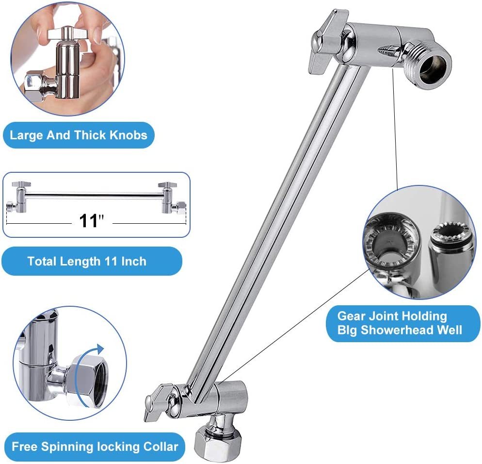 Chrome 10" Square Rainfall & High Pressure Stainless Steel Bath Shower head