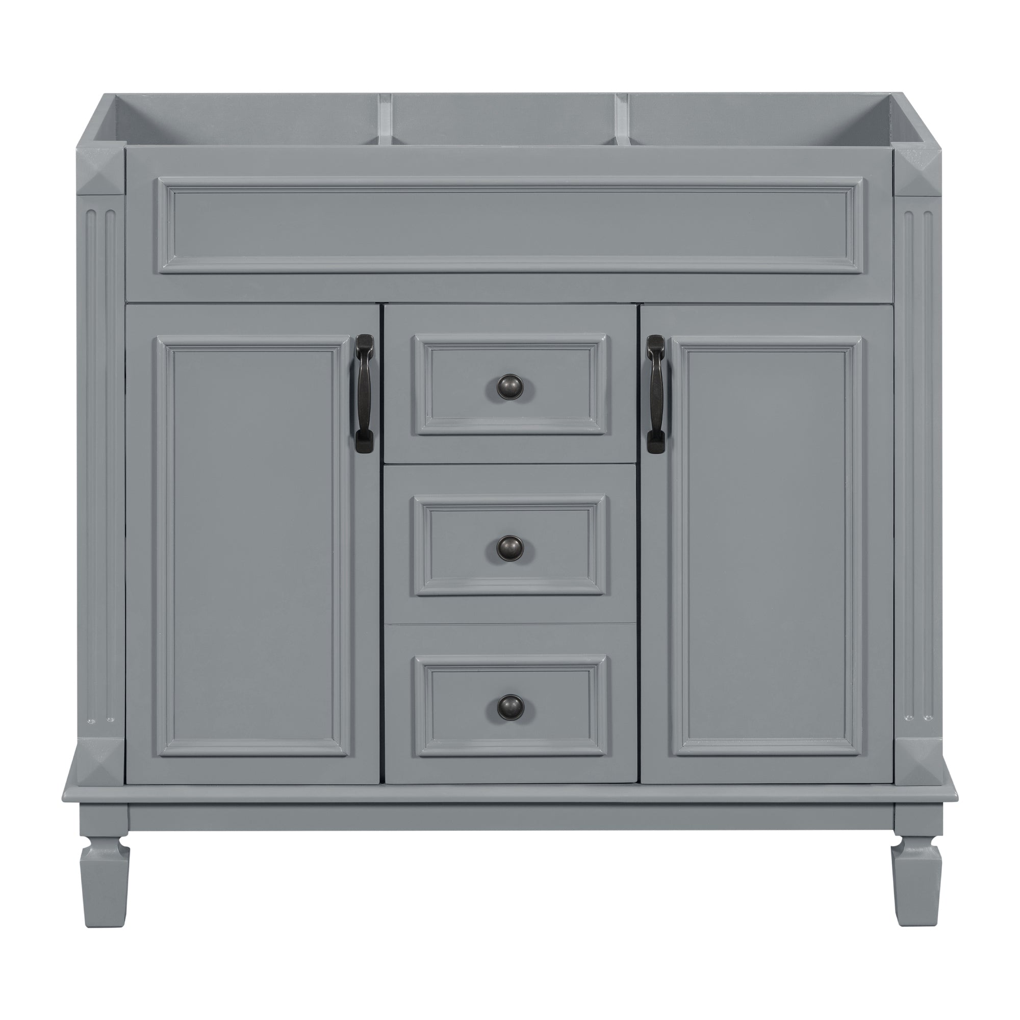 36'' Bathroom Vanity without Top Sink, Cabinet only, Modern Bathroom Storage Cabinet with 2 Soft Closing Doors and 2 Drawers(NOT INCLUDE BASIN SINK)