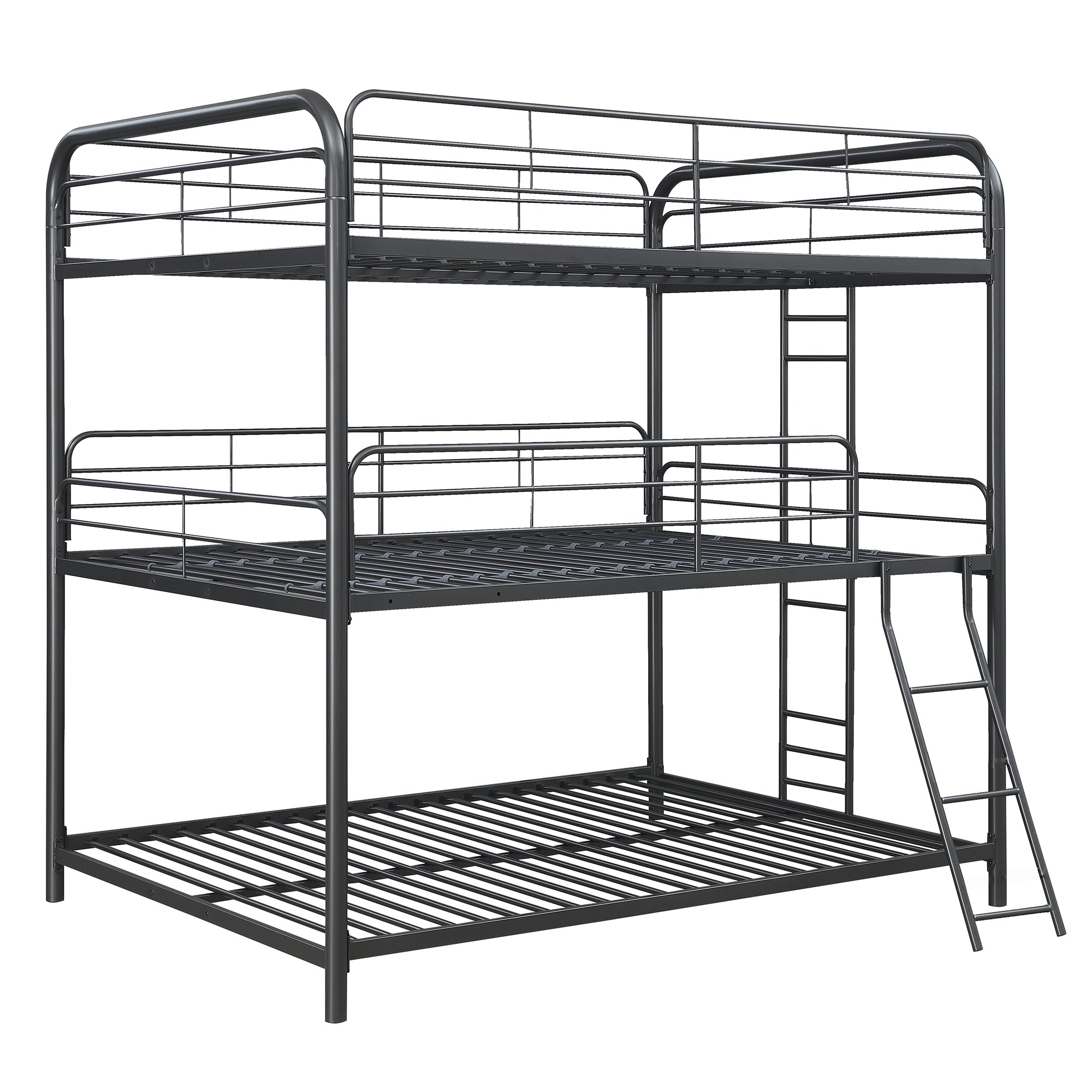 Furniture   Triple Bunk Bed, FULL/FULL/FULL, black