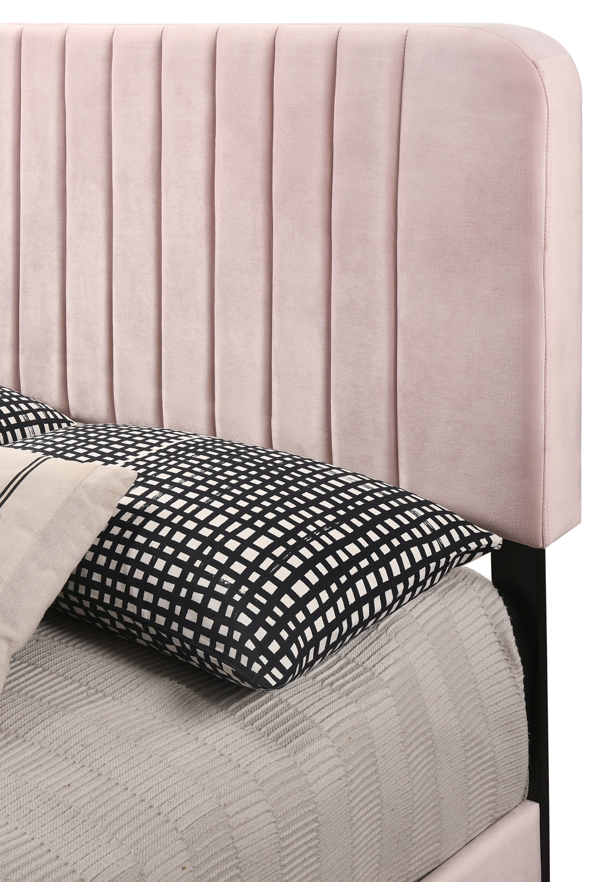 Stylish Contemporary Queen Bed In Pink