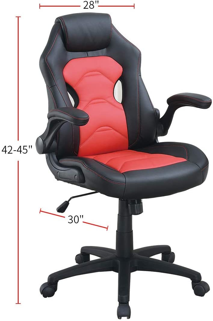 Office Chair Upholstered 1pc Comfort Chair Relax Gaming Office Chair Work Black And Red Color