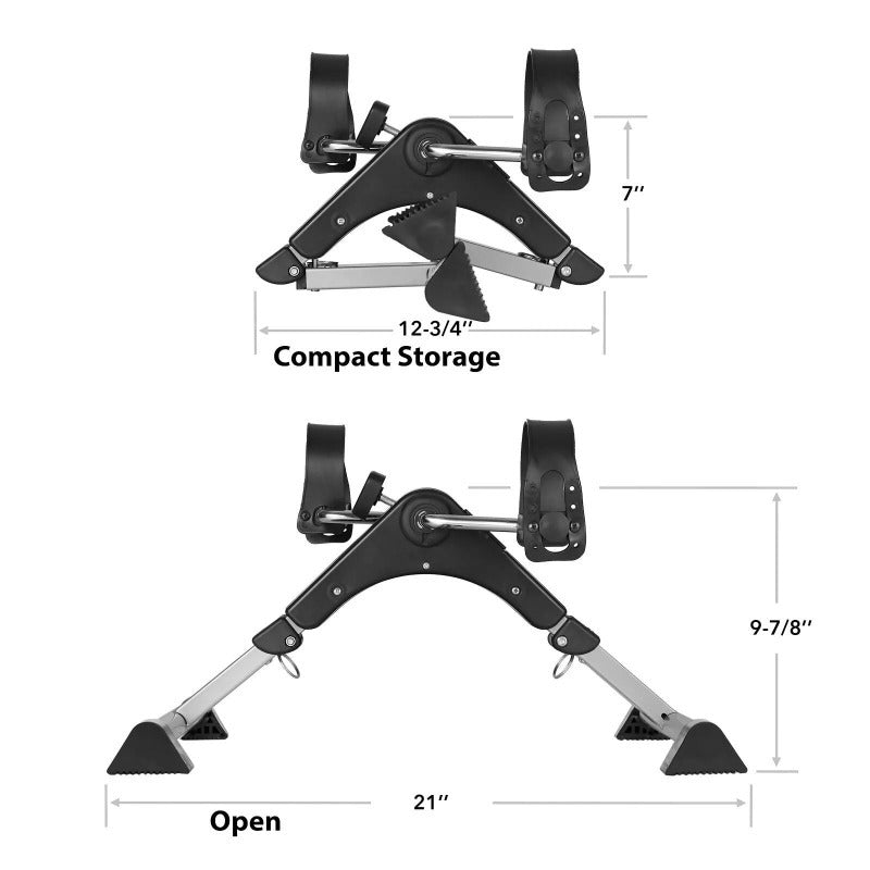 Under Desk Stationary Exercise Foldable Bike - Arm Leg Foot Pedal Exerciser