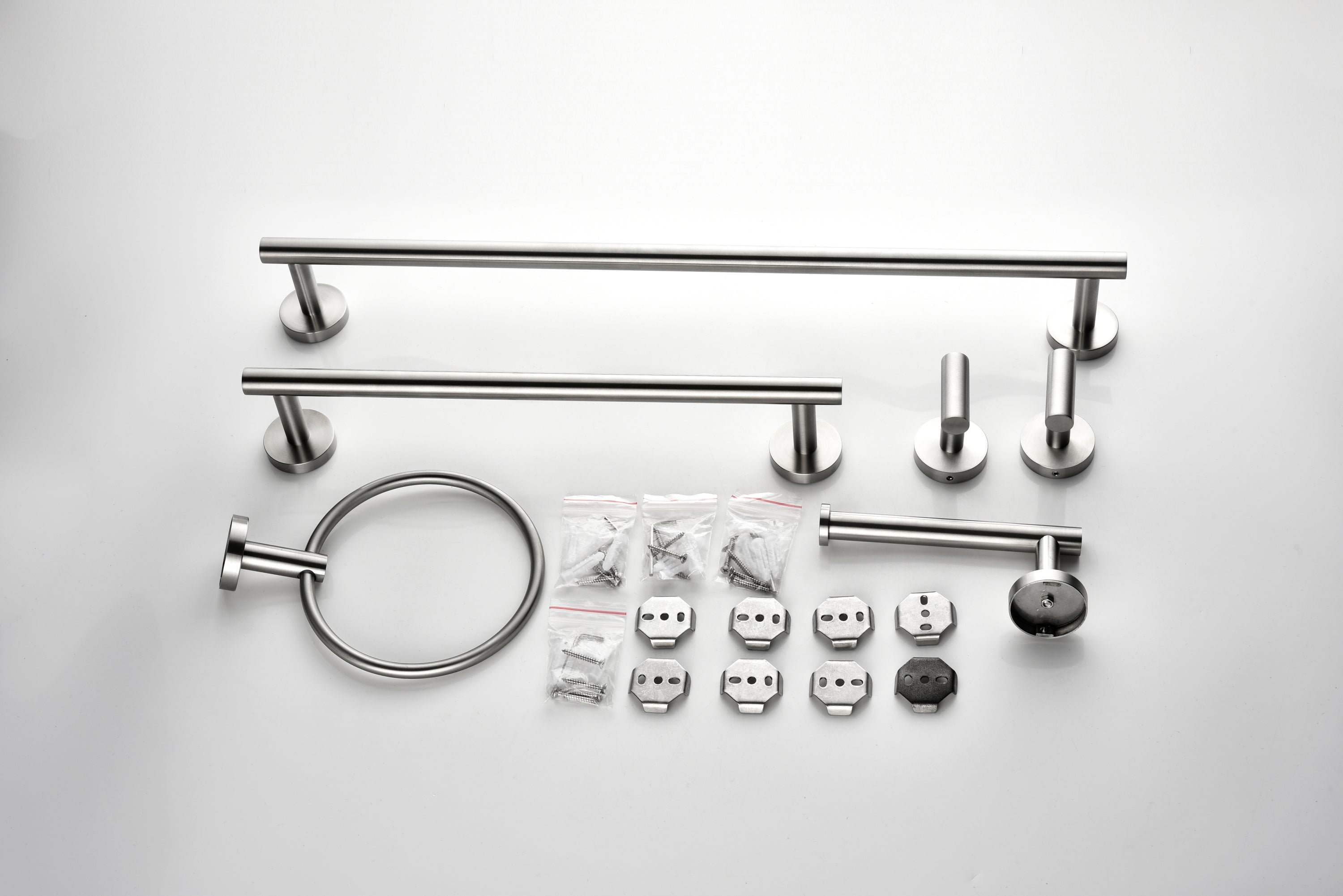 6 Piece Stainless Steel Bathroom Towel Rack Set Wall Mount