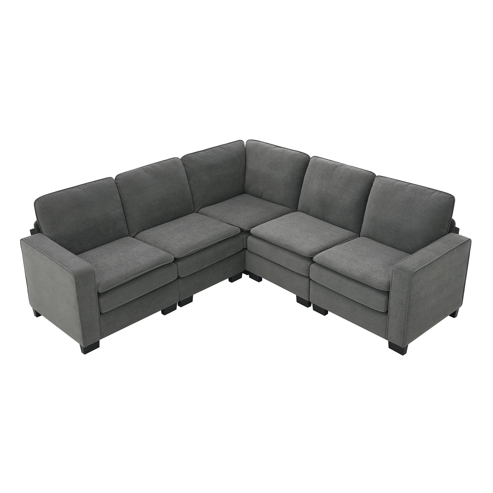 [VIDEO provided][New] 89*89" Oversized Velvet Modern Sectional Sofa,Large L Shaped Upholstered Indoor Furniture with Double Cushions,5 seat Cloud Corner Couch for Living Room,Apartment,Office,2 Colors