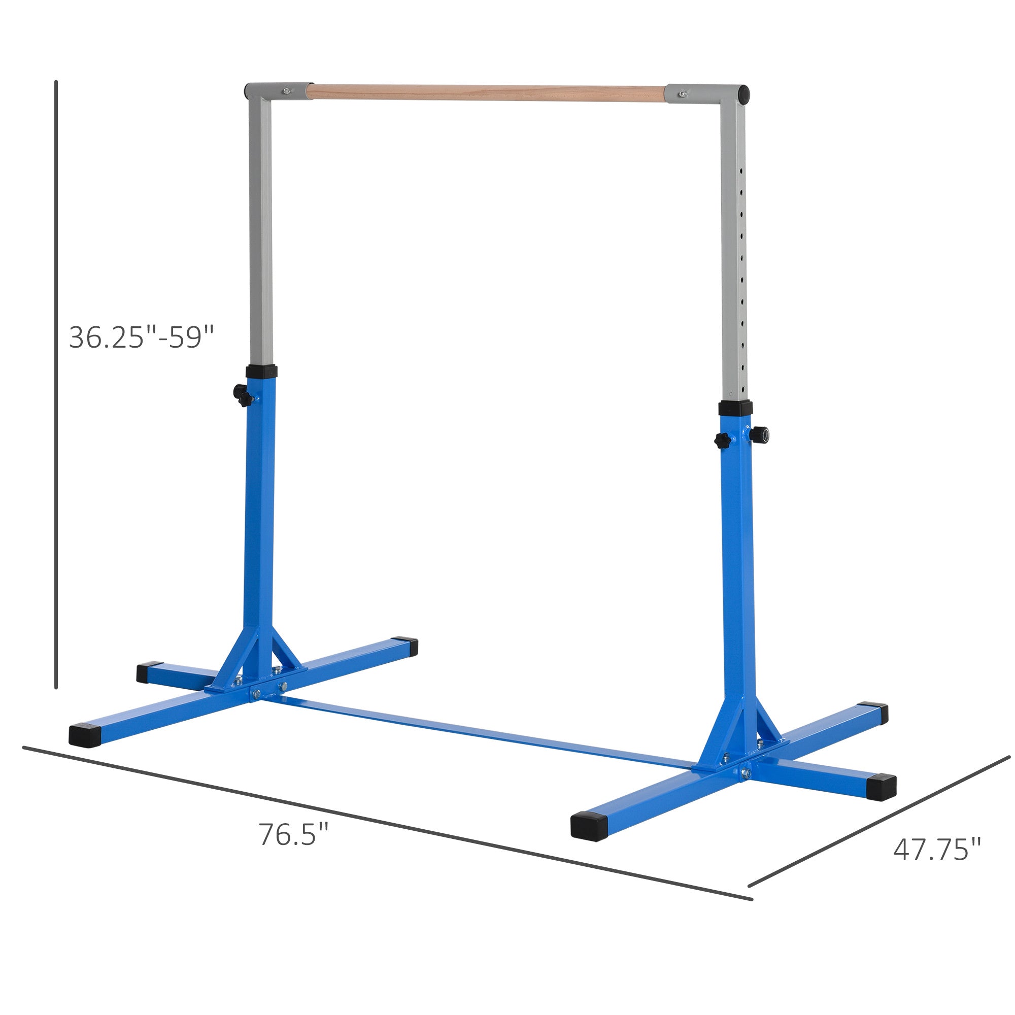 Soozier Gymnastics Bar for Kids, Adjustable Height Gym Bar, Junior Training Kip Bar for Home, Built for kids 3+ Years, Blue