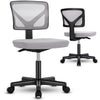 Sweetcrispy Armless Desk Chair Small Home Office Chair with Lumbar Support