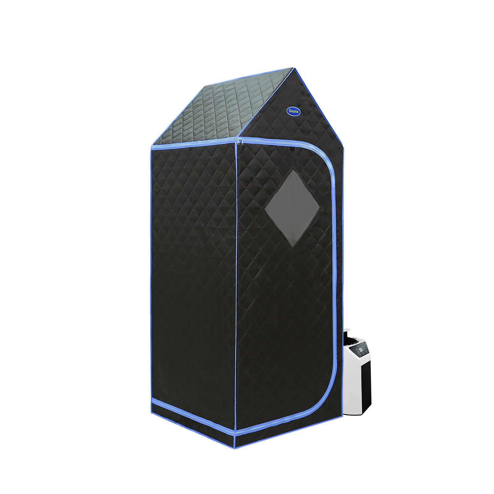 Portable Gothic Roof Plus Type Full Size Steam Sauna tent. Spa, Detox ,Therapy and Relaxation at home. Larger Space, Stainless Steel Pipes Connector Easy to Install. FCC Certification--Black
