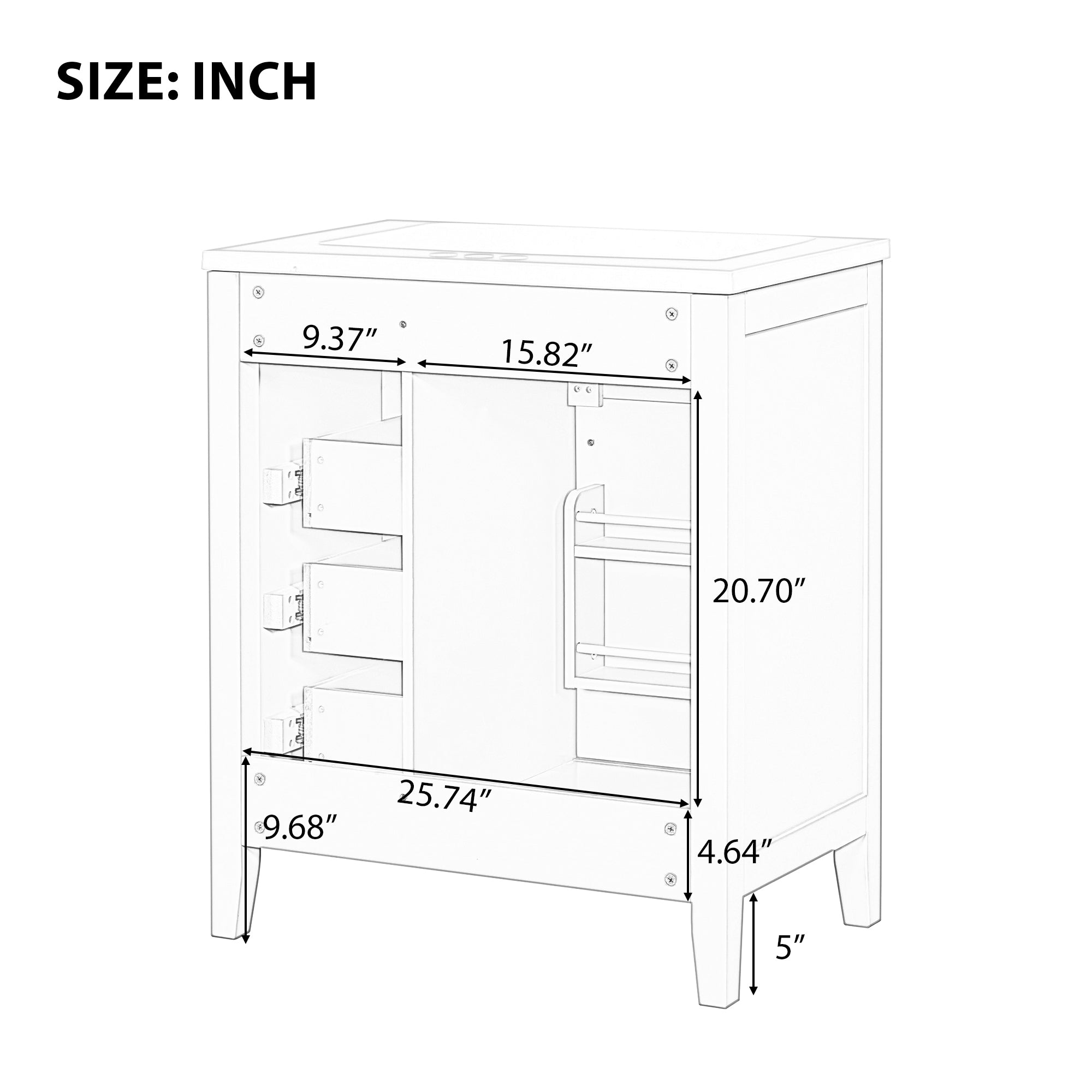 30" Bathroom Vanity with Sink Combo, Green Bathroom Cabinet with Drawers, Solid Frame and MDF Board (Old Sku:N725S999222F)