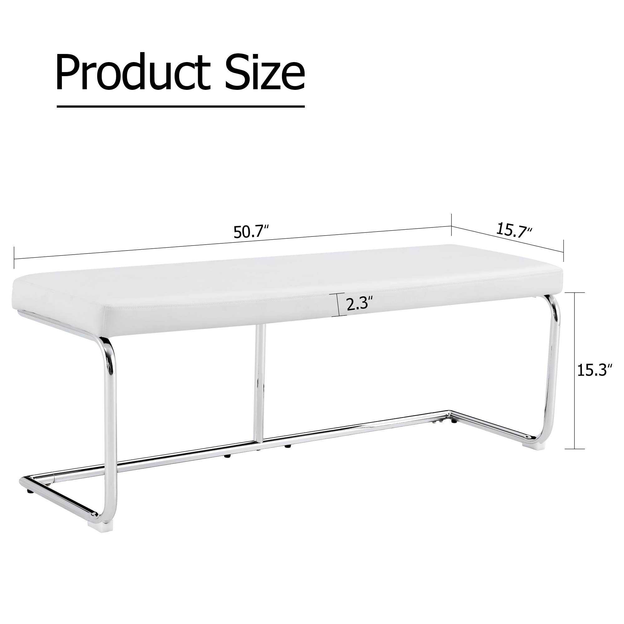 White shoe changing stool, silver metal legs, sofa stool dining chair, suitable for bedroom ,fitting room, storage room, dining room, living room. 005