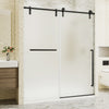 56-60 x 75 in Frosted Frameless Sliding Shower Door - 56-60 x 75 in / Matte Black / Frosted Glass view 1