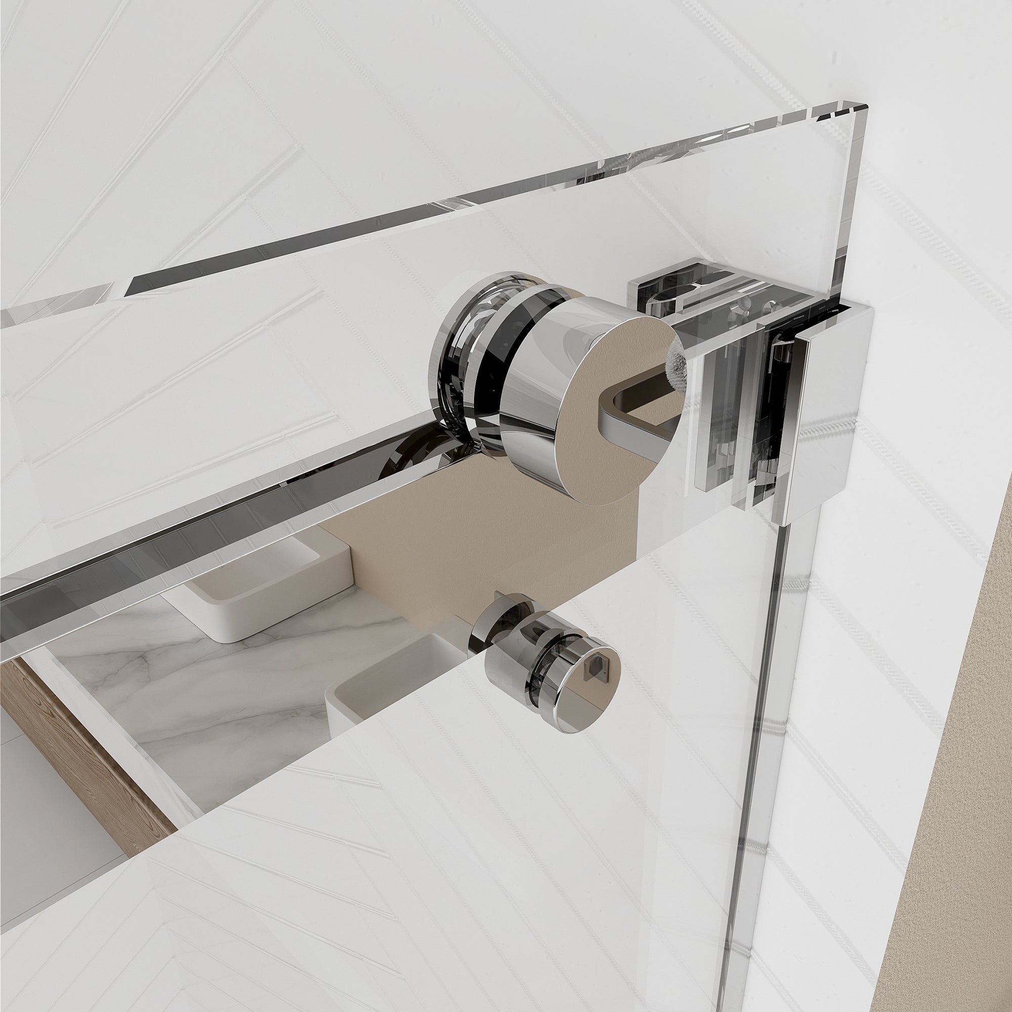 56-60"W × 66"H Double Sliding Frameless Bathtub Door With 3/8 inches (10mm) Clear Tempered Glass, Chrome Finish