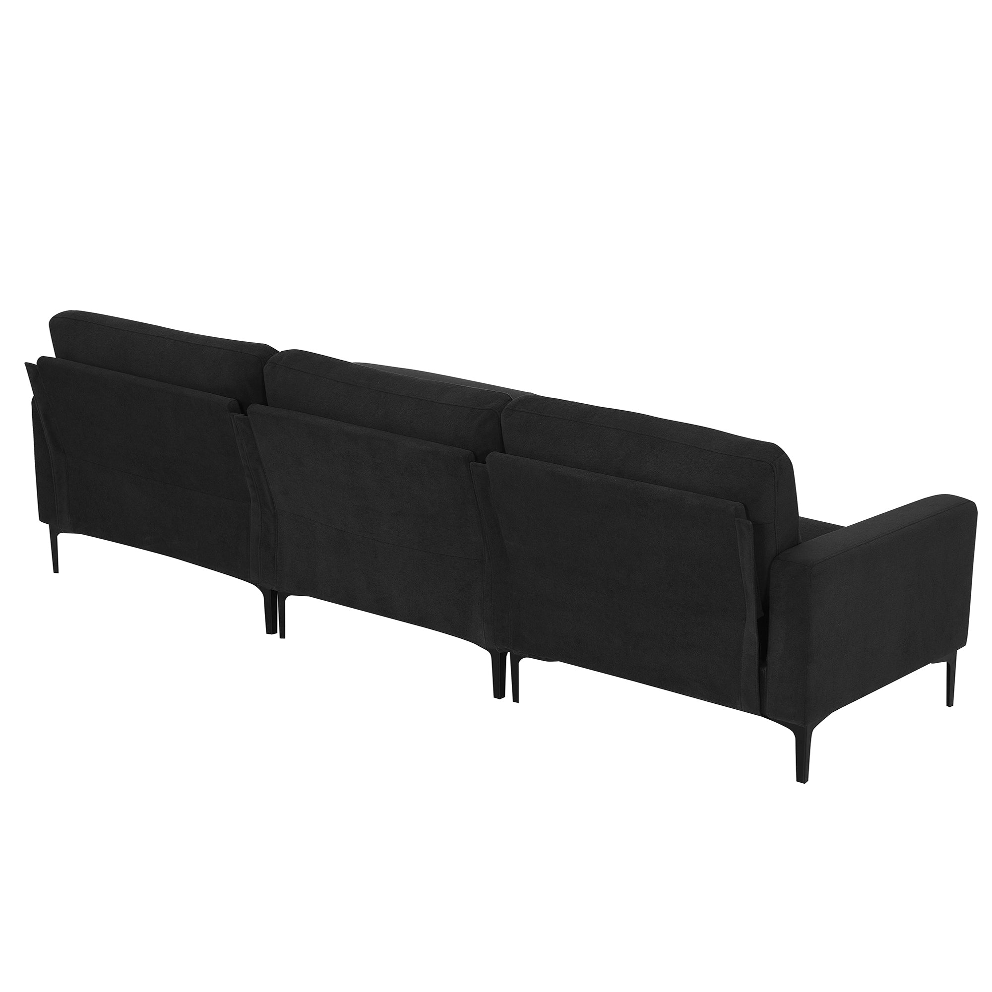 [VIDEO provided] [New] 103.5*59" Modern L-shaped Sectional Sofa, 4-seat Velvet Fabric Couch Set with Convertible Ottoman,Freely Combinable Sofa for Living Room, Apartment, Office,Apartment,2 Colors