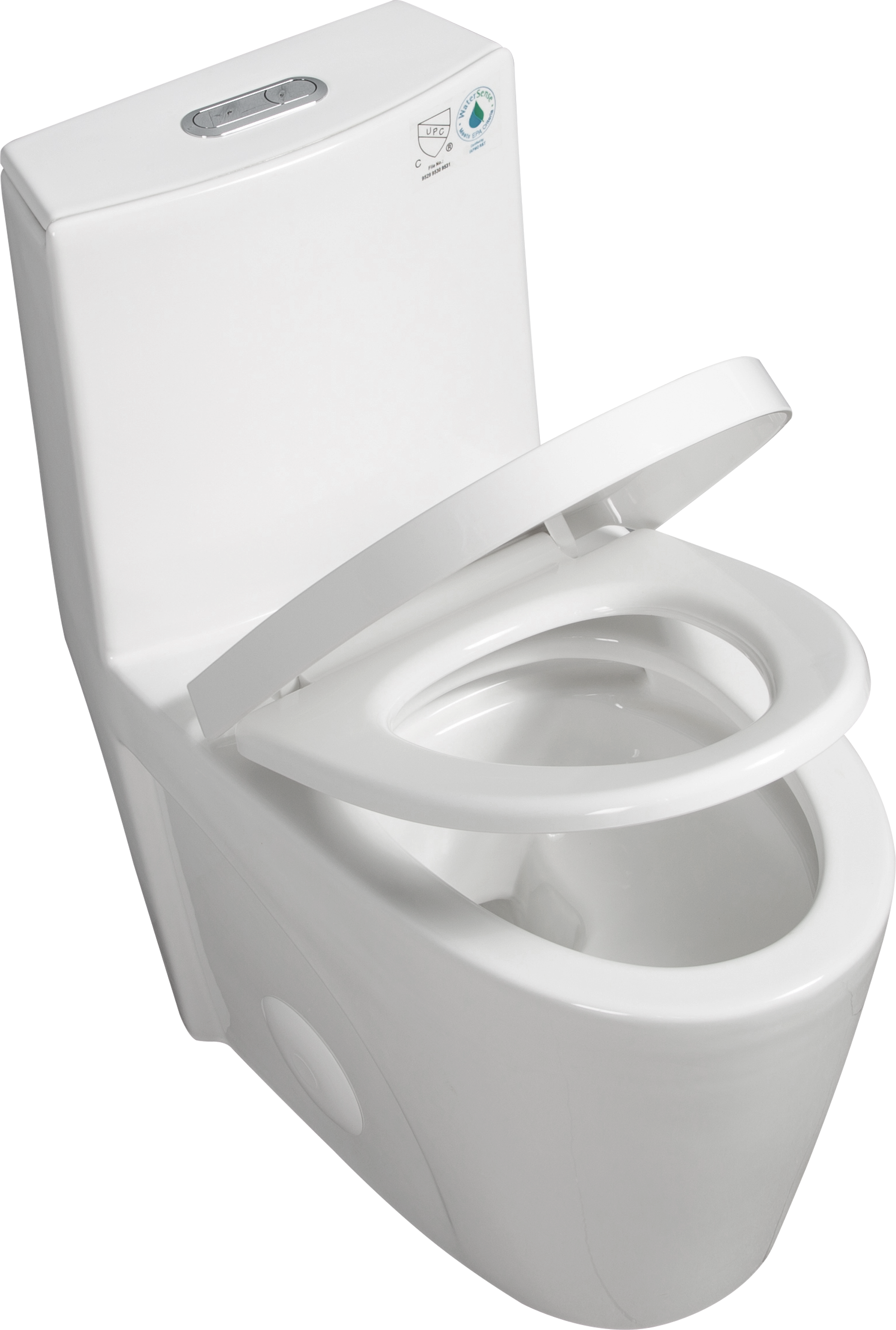 One-Piece Toilet, 1.1/1.60 GPF Water-Efficient Dual-Flush Elongated Comfort Height Floor Mounted, Standard-Size Toilet with Soft Closing Seat Included, Glossy White 23T01-GW-1